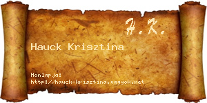Hauck Krisztina névjegykártya